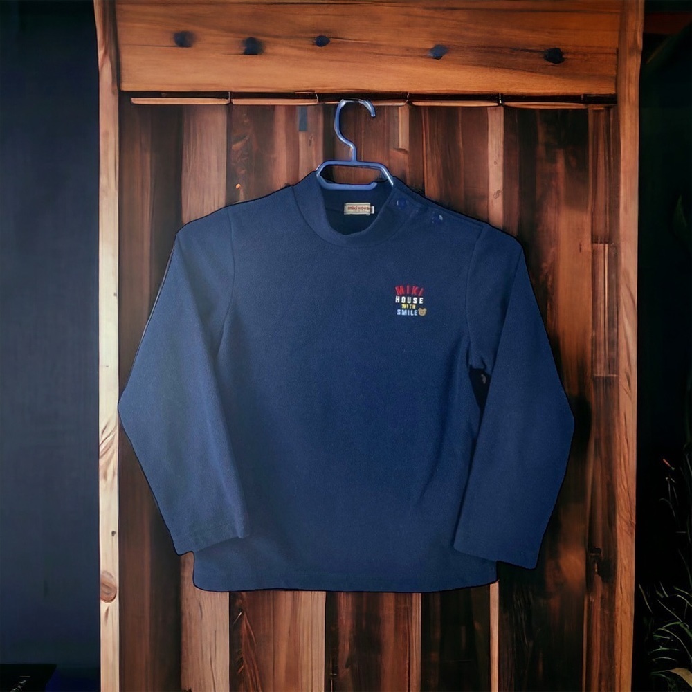 MIKI HOUSE Navy Mock Neck Long Sleeve Fleece 6YR